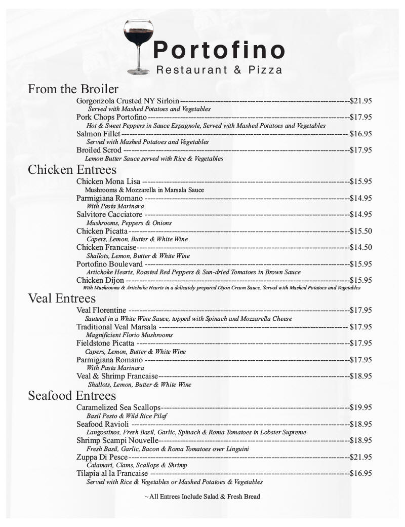 Portofino menu deals